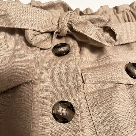 Nanette Lepore Skirt Button down Linen Blend Elastic Waist - Picture 6 of 8